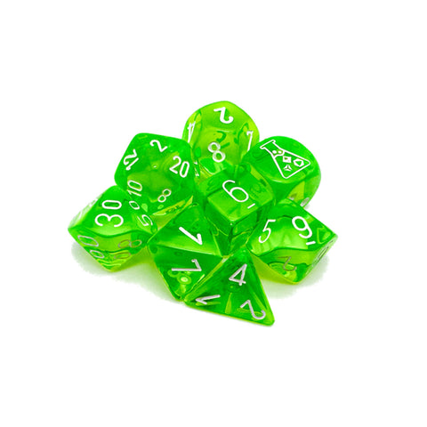 Chessex Dice: Lab Dice - Translucent Polyhedral Rad Green/White (Series 7)