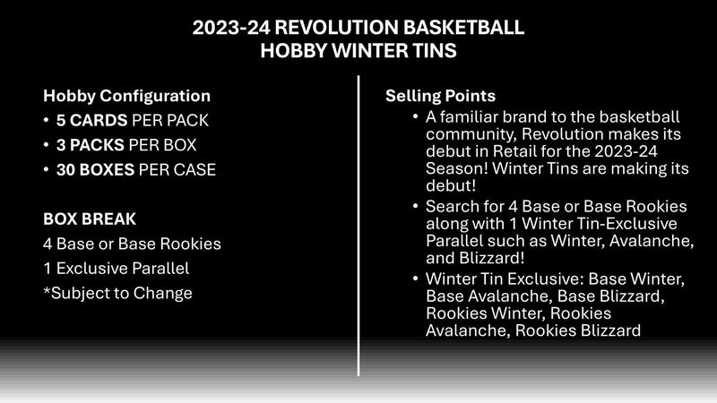 2023/24 Panini Revolution Basketball Winter Tin