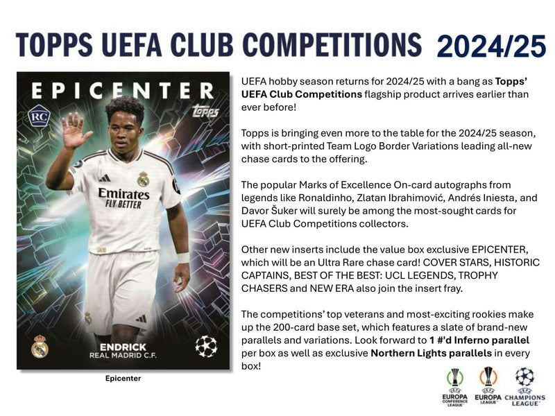 2024/25 Topps UEFA Club Competitions Soccer 7-Pack Blaster Box