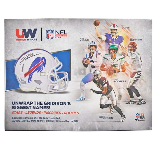 Fanatics Authentic Under Wraps Autographed 2024 NFL Single Mini Helmet Box