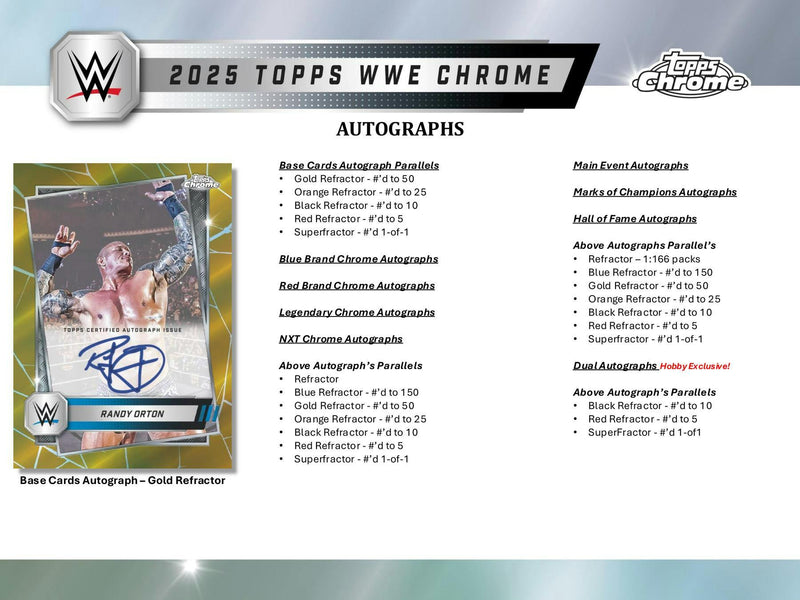 2025 Topps Chrome WWE Wrestling Hobby Box