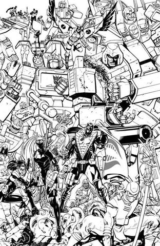 Transformers #33 Cover G Tom Reilly Energon Universe 3rd Anniversary Black & White Variant
