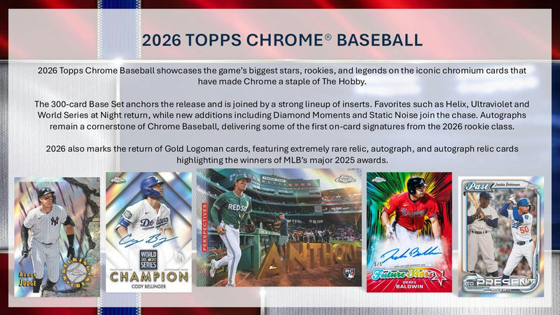 2026 Topps Chrome Baseball Blaster Box (Presell)