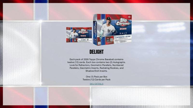 2026 Topps Chrome Baseball Blaster Box (Presell)