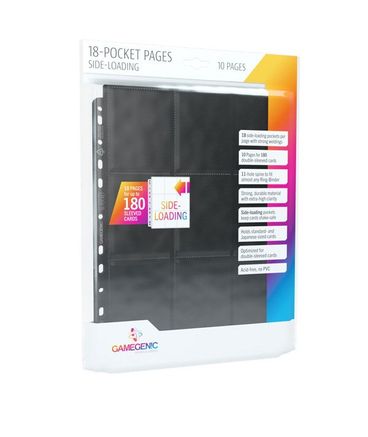 Gamegenic 18-Pocket Side-Loading Pages - 10-pack (Black)