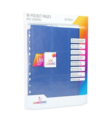 Gamegenic 18-Pocket Side-Loading Pages - 10-pack (Blue)