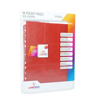 Gamegenic 18-Pocket Side-Loading Pages - 10-pack (Red)