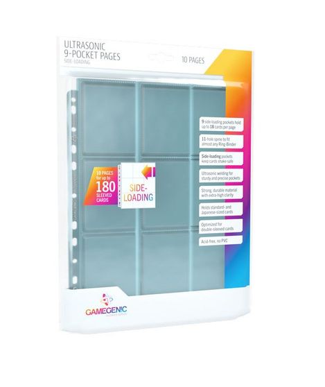 Gamegenic 9-Pocket Side-Loading Pages - 10-pack (Clear)