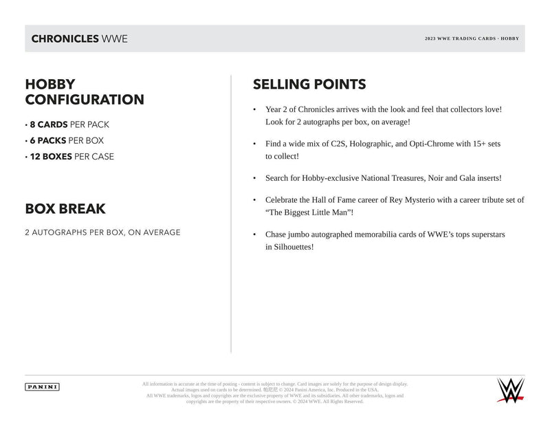 2023 Panini Chronicles WWE Wrestling Hobby Pack