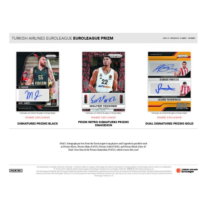 2024-25 Panini Turkish Airlines Euroleague Prizm Basketball Hobby Box