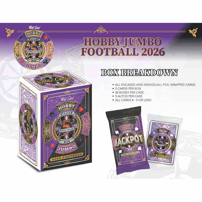 Wild Card 5 Card Draw Hobby Jumbo Box - ONLINE EXCLUSIVE