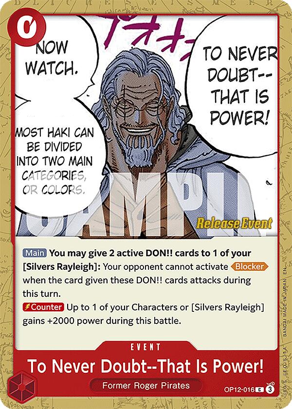 To Never Doubt--That Is Power! [Legacy of the Master Release Event Cards]