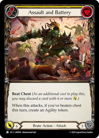 Assault and Battery (Yellow) [ARR016] (Armory Deck: Rhinar)