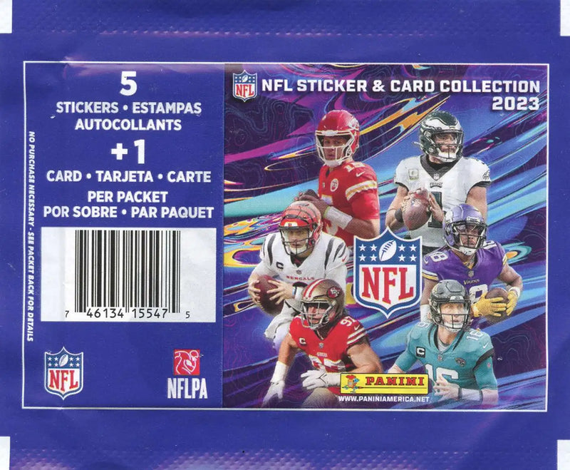 NFL Panini 2023 Football Sticker Collection Pack [5 Stickers + 1 Card]