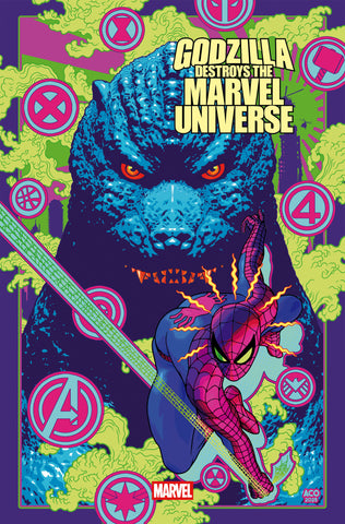 Godzilla Destroys The Marvel Universe #4 Aco Variant