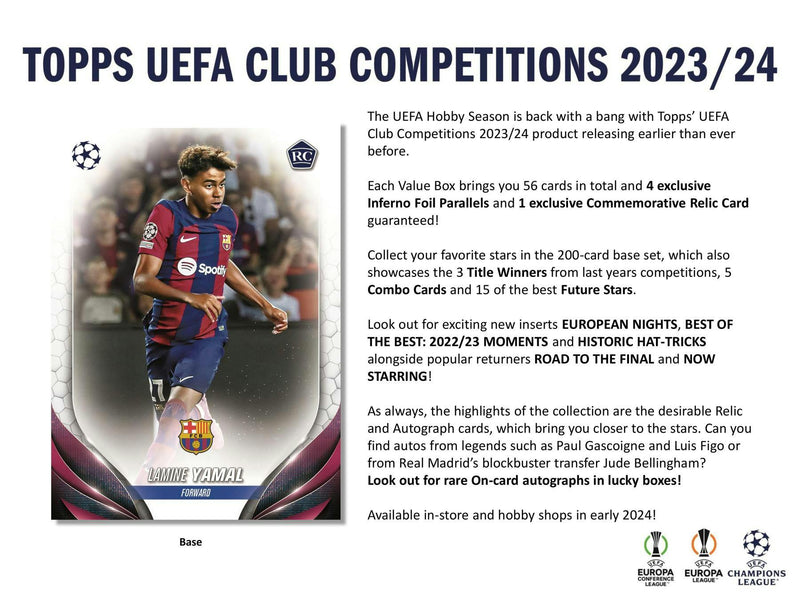 2023/24 Topps UEFA Club Competitions Soccer 7-Pack Blaster Box