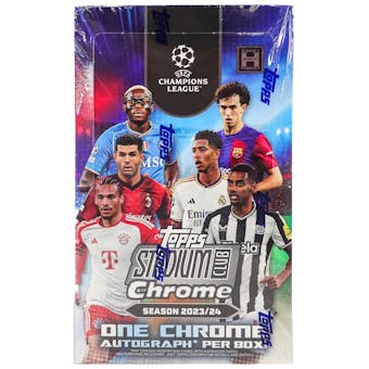 2023/24 Topps Stadium Club Chrome UEFA Club Competitions Soccer Hobby Box