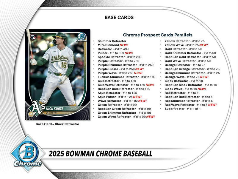 2025 Bowman Chrome Baseball Hobby Box (Presell)