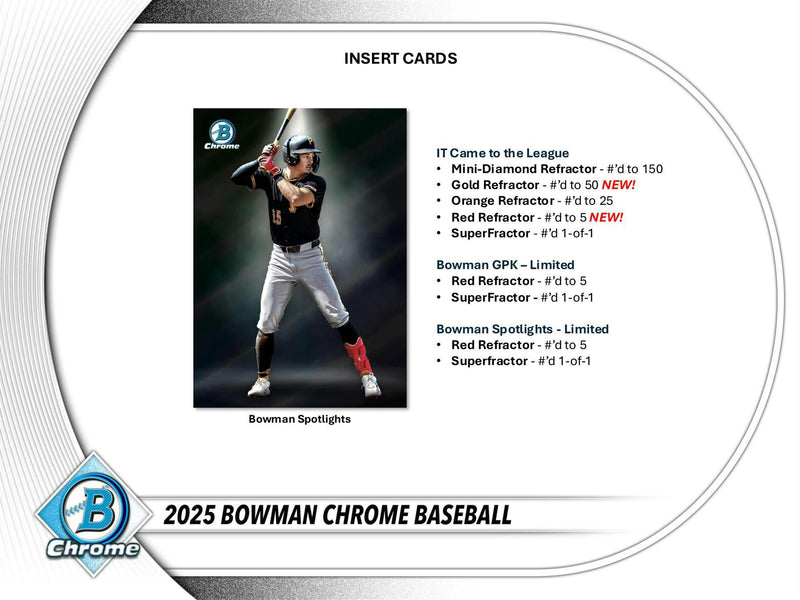 2025 Bowman Chrome Baseball Hobby Box (Presell)