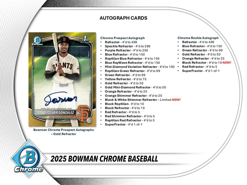 2025 Bowman Chrome Baseball Hobby Box (Presell)