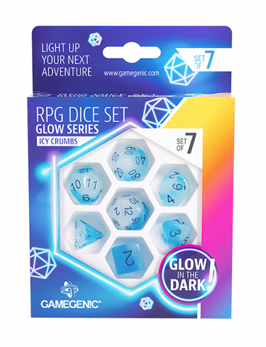 Gamegenic - Glow Series - Icy Crumbs - RPG Dice Set (7pcs)