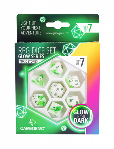 Gamegenic - Glow Series - Toxic Stones - RPG Dice Set (7pcs)