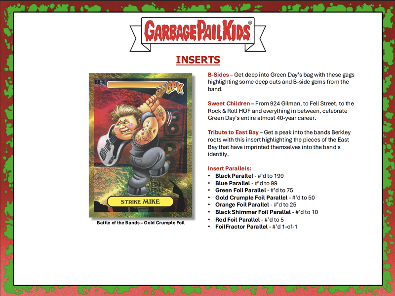 2024 Topps Garbage Pail Kids Battle of the Bands - Green Day