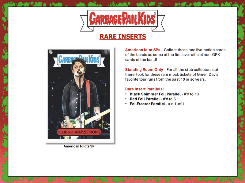 2024 Topps Garbage Pail Kids Battle of the Bands - Green Day