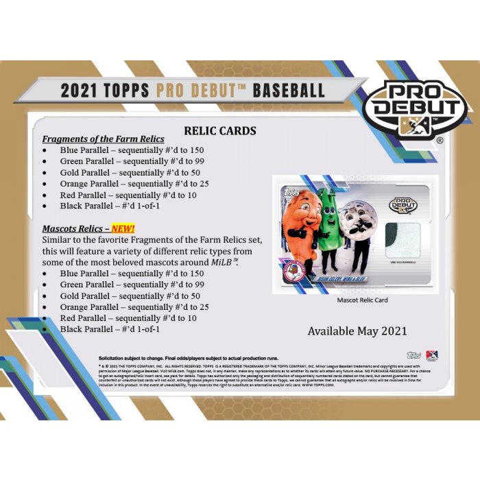 2021 Pro Debut Baseball Hobby Box
