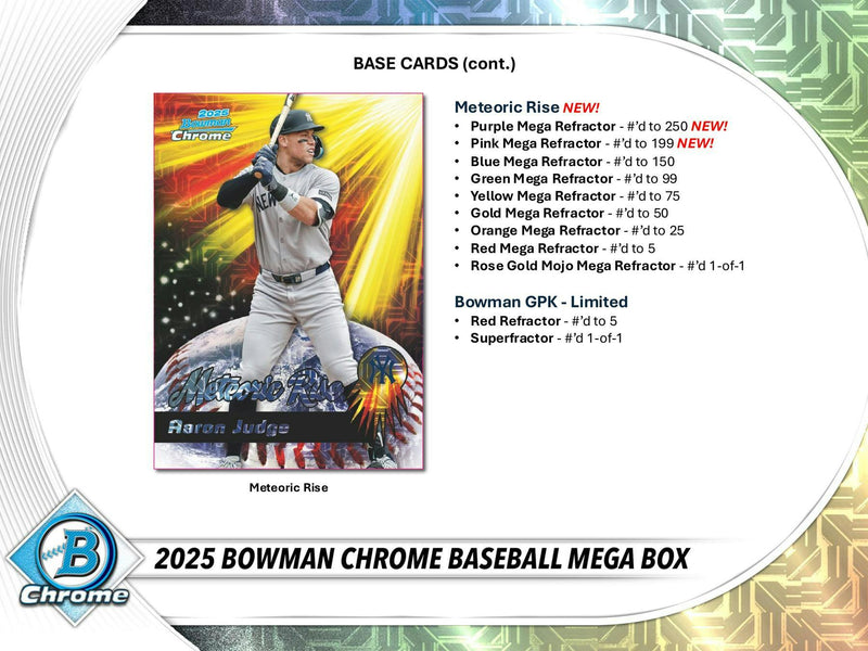 PERSONAL BREAK 2025 Bowman Chrome Baseball Mega Box PERSONAL BOX