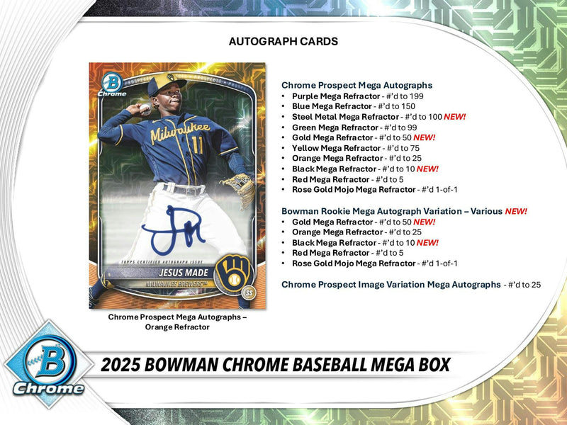 PERSONAL BREAK 2025 Bowman Chrome Baseball Mega Box PERSONAL BOX