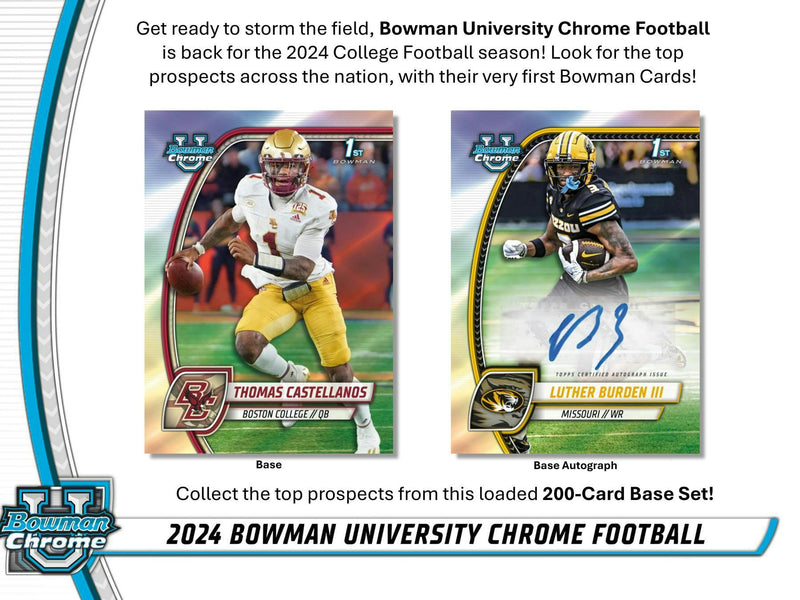 2024 Bowman University Chrome Football Hobby Box Personal Pack