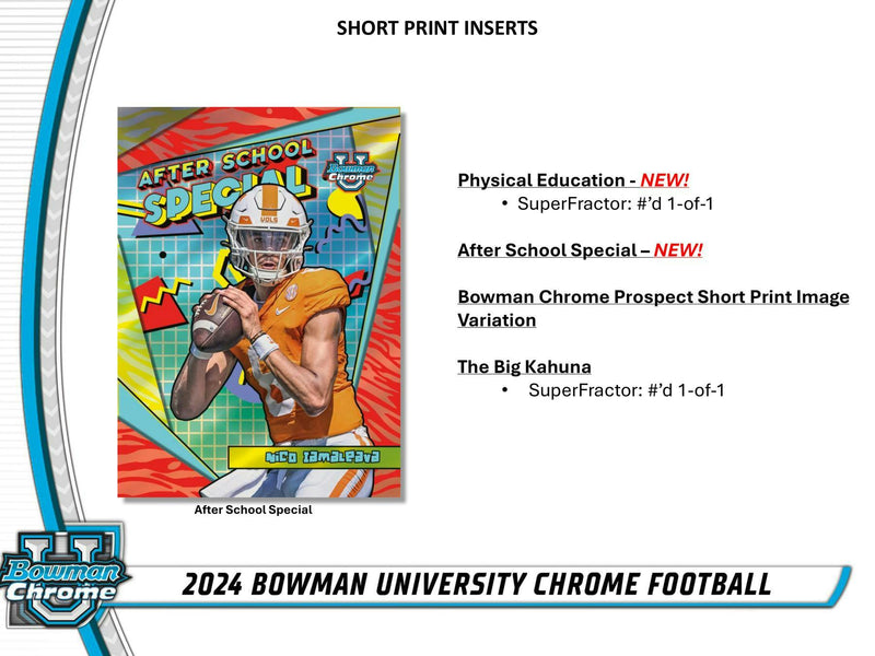 2024 Bowman University Chrome Football Hobby Box Personal Pack