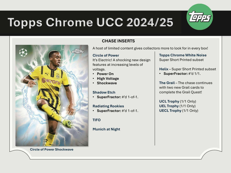 MONEYBALL MONDAY 2024/25 Topps Chrome UEFA Club Competitions Soccer Hobby Box PERSONAL BREAK