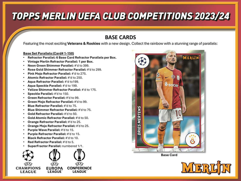 2023/24 Topps Chrome Merlin UEFA Club Competitions Soccer Hobby Box