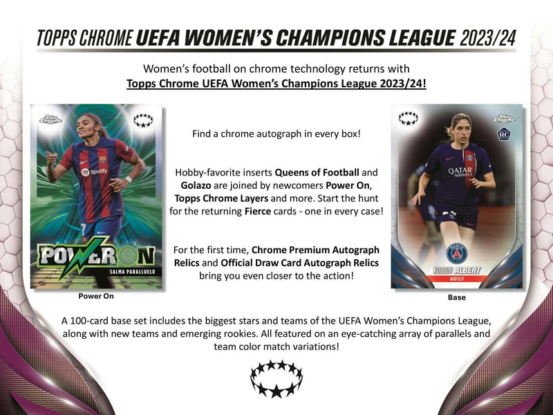 2023/24 Topps Chrome UEFA Women's Champions League Soccer Hobby Box