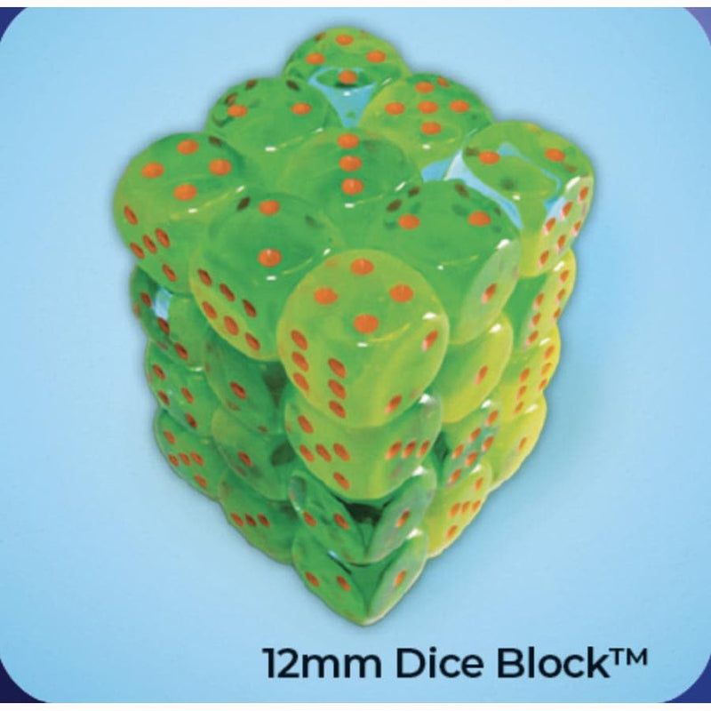 CHESSEX 12MM 36ct D6 Block - Green-Teal/Orange