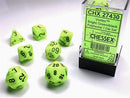 Chessex Polyhedral 7-Die Set - Bright Green/Black