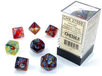 Chessex Luminary Polyhedral 7-Die Set - Nebula/Blue