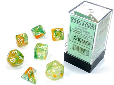 Chessex Luminary Polyhedral 7-Die Set - Spring/White