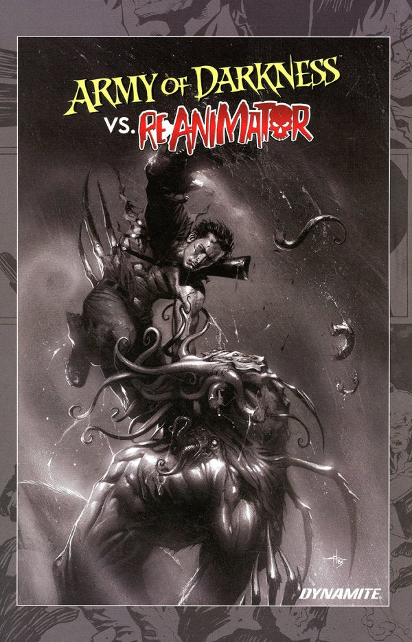 Army of Darkness vs Reanimator Cover B 10 Copy Variant Edition Valiente Black & White