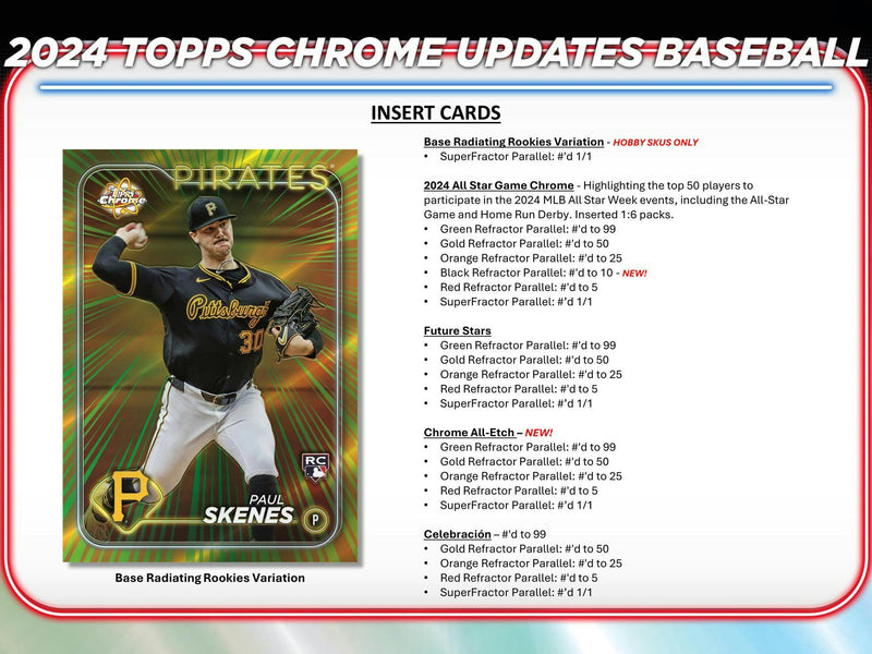 2024 Topps Chrome Update Series Baseball Hobby Box