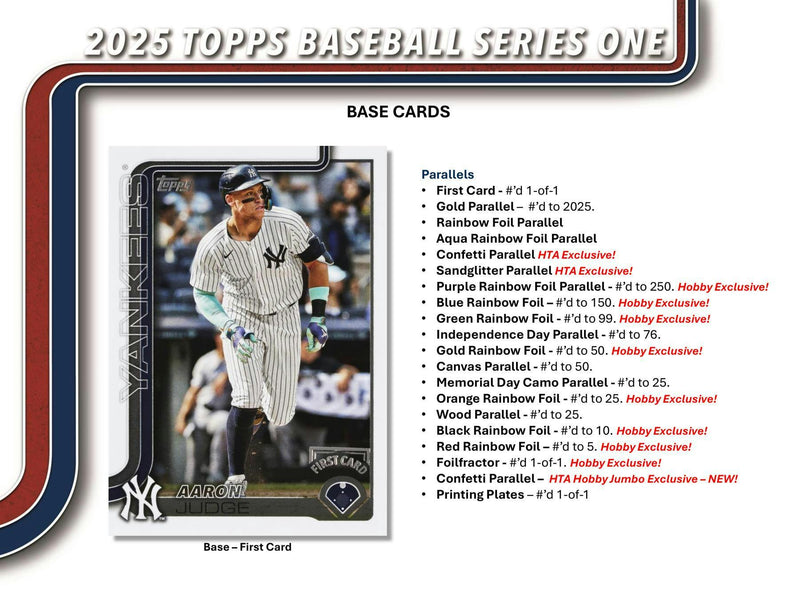 2025 Topps Series 1 Baseball Hobby Jumbo Box (Pre-Order)