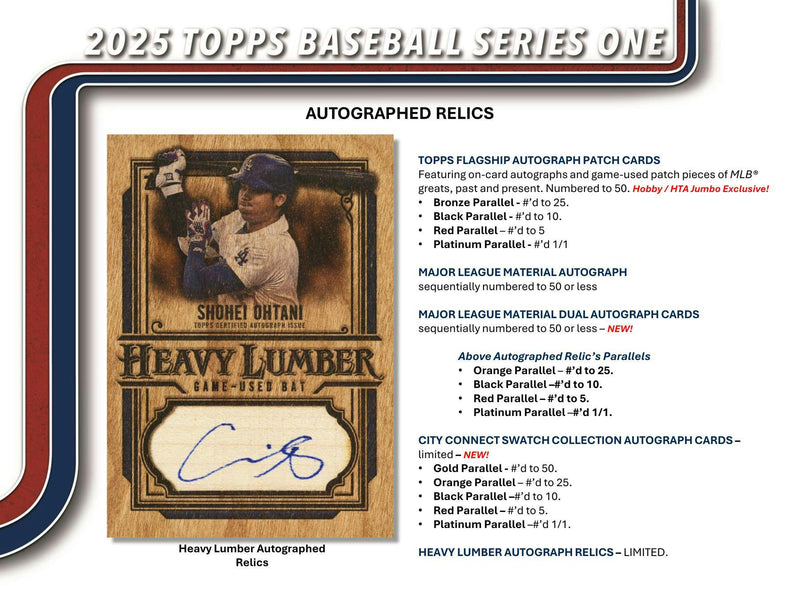 2025 Topps Series 1 Baseball Hobby Jumbo Box (Pre-Order)