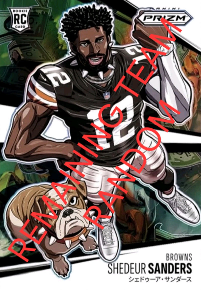 REMAINING TEAM RANDOM for 2025 Panini Prizm Football Hobby 6-Box Half Case