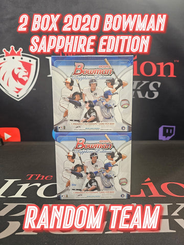 2020 Bowman Sapphire Baseball 2-Box #2 Random Teams