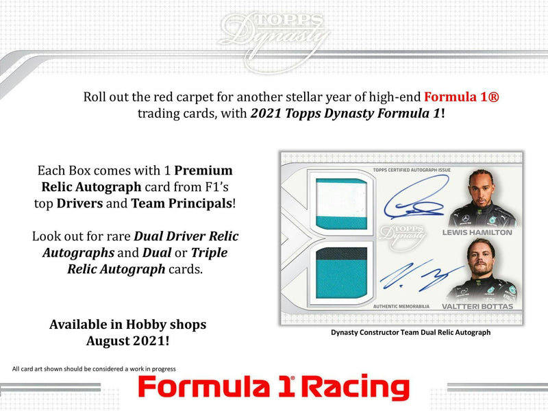 2021 Topps Dynasty F1 Formula 1 Racing Hobby Box