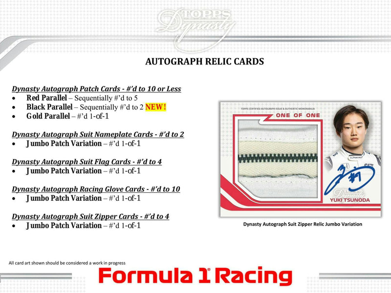 2021 Topps Dynasty F1 Formula 1 Racing Hobby Box