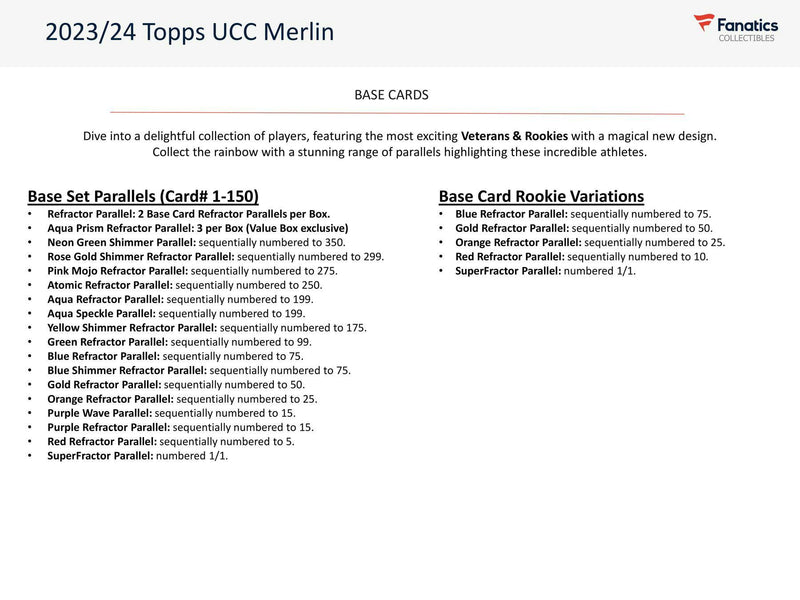 2023/24 Topps Chrome Merlin UEFA Club Competitions Soccer 7-Pack Blaster Box