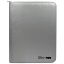 Ultra PRO 9-Pocket Zippered PRO-Binder: Silver Made With Fire Resistant Materials